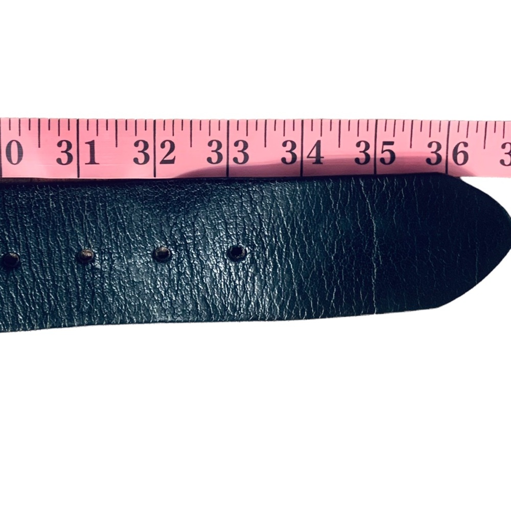 Linea Pelle Italian Leather Black Studded Belt sz S - Picture 13 of 13